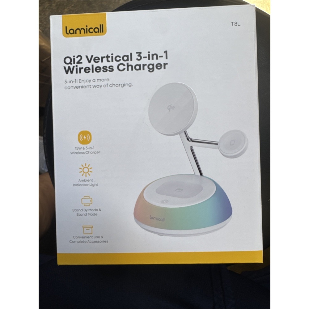 Lamicall 3-in-1 Qi2 Certified Wireless Charging Station With Nightlight